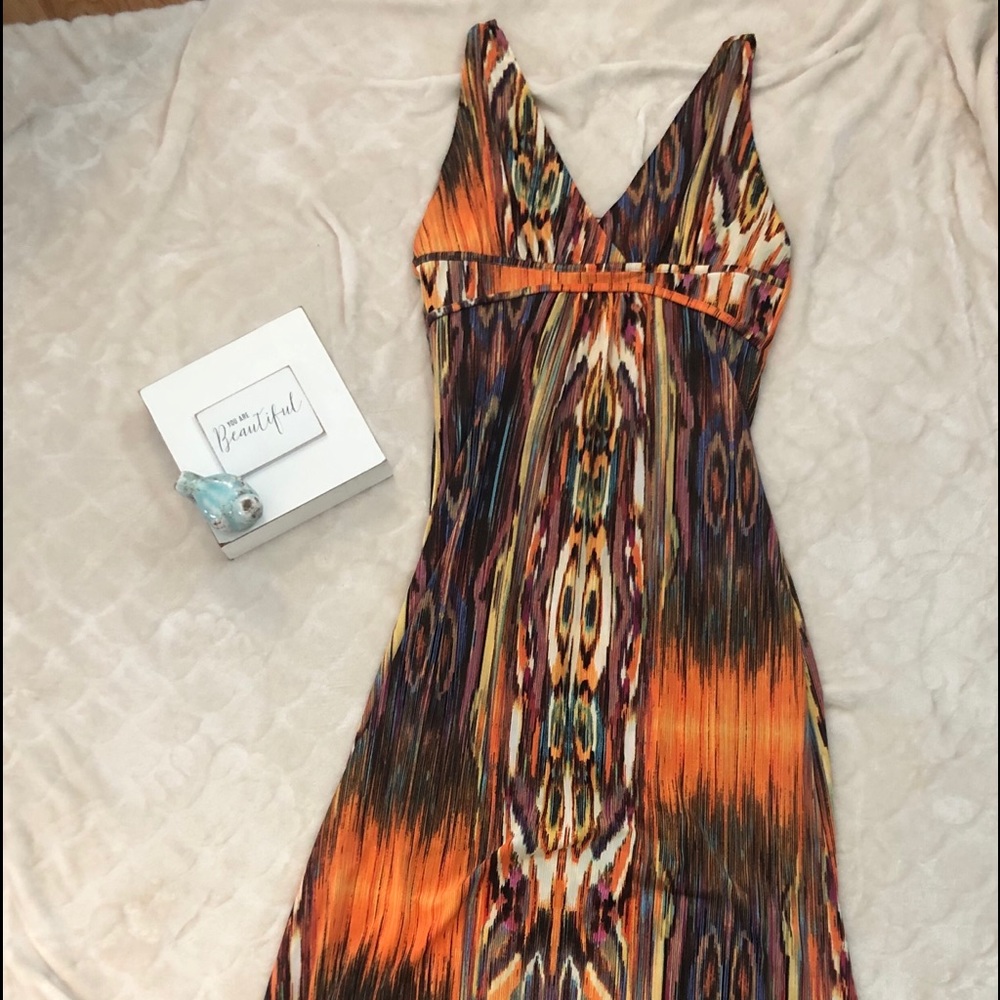 Vibrant colored maxi dress